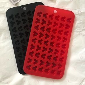Daiso mini Disney ear silicone ice tray. 2 trays- Red and black